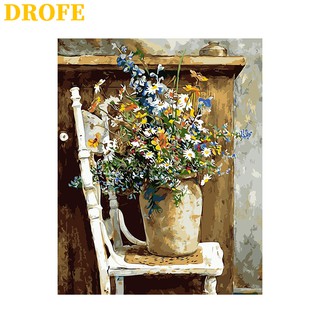 Drofe ( 40x50 ซม . ) ภาพจิตรกรรมสีน้ํามันบนผ้าใบ Diy ไม่มีกรอบรูปสําหรับตกแต่งบ้าน