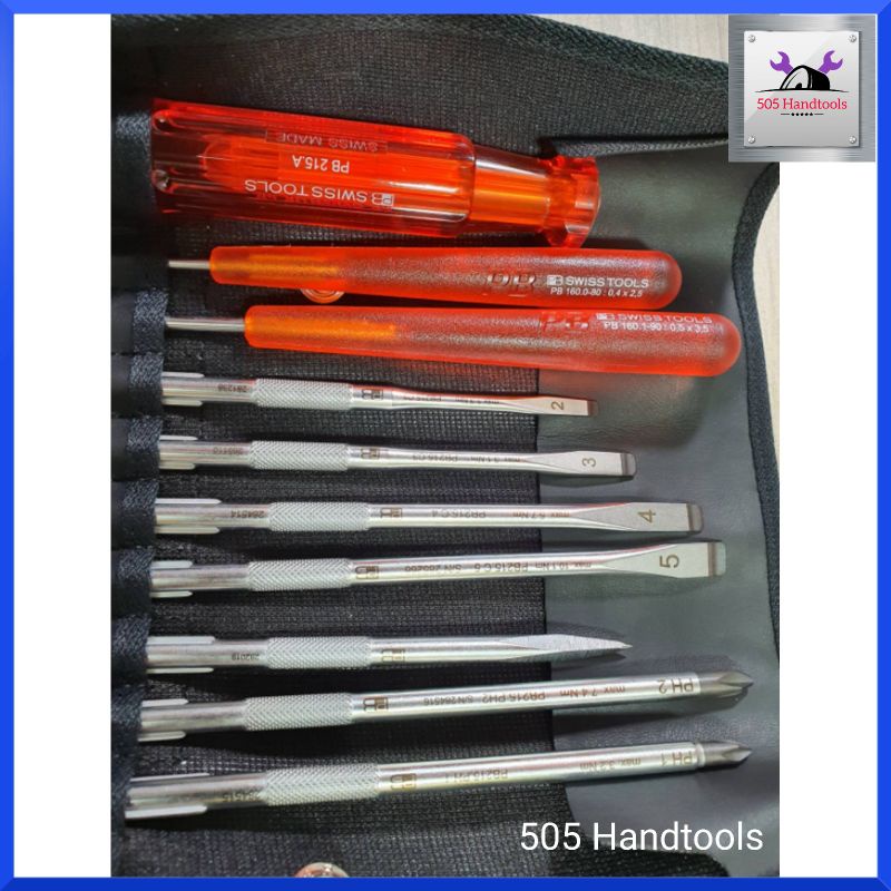 pb-swiss-tools-ชุดไขควง-พร้อมซองหนังอย่างดี-10-ตัวชุด-รุ่น-215l-ไขควง-pb-ไขควงชุด-pb215l-สินค้าพร้อมส่ง