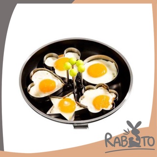 【ถูกที่สุด】RABITO แม่พิมพ์ทอดไข่ แบบสแตนเลส แม่พิมพ์ทำอาหาร ไข่ดาว ไข่เจียว แม่พิมพ์สแตนเลส แม่พิมพ์แพนเค้ก V6