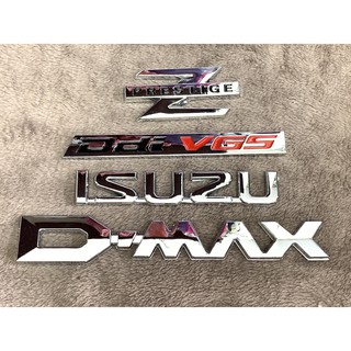 ISUZU DMAX Z PRESSTIGE DdI VGS Sticker ชุด 4 ชิ้น อักษร ฝาท้าย กระบะ D max อีซูซุ ดีแมกซ์ 3M สีเงิน โครเมียม