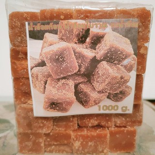 น้ำอ้อยก้อน น้ำอ้อยอัดก้อน สูตรโบราณ งบน้ำอ้อย น้ำตาลอ้อย 1000 กรัม Brown Cane Sugar Cube Local Made 1000 gm.