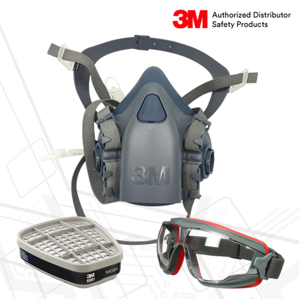 3m-อุปกรณ์ป้องกันระบบหายใจจากสารเคมี-ชุดเล็ก-หน้ากากกรองฝุ่น-7502-3m