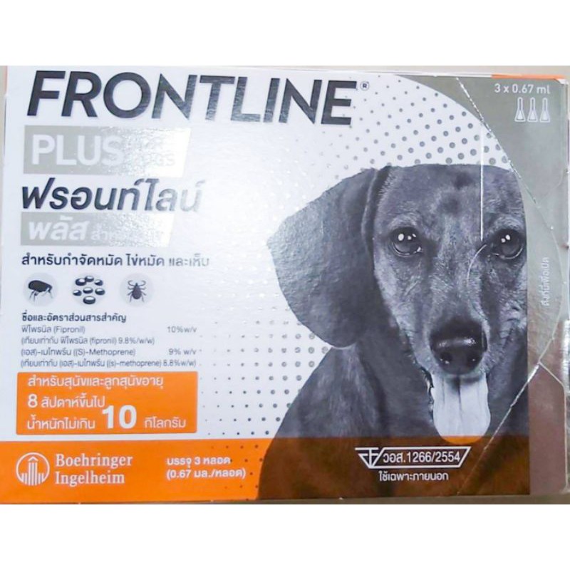 Frontline Plus 0-10 กก Exp.04/2025 ยาหยดกำจัดเห็บหมัด สุนัข ฟร้อนท์ไลน์ ...