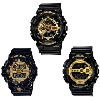สินค้า แท้ Cmg G-Shock GA-110GB , GA-710GB นาฬิกาข้อมือผู้ชาย สีดำ/สีทอง สายเรซิ่น รุ่น GD-100GB ประกัน cmg 1 ปี