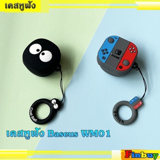 เคสหูฟัง baseus wm01 ลายการ์ตูน พร้อมที่คล้องการ์ตูน​ ที่ใส่หูฟังสำหรับ Baseus WM01