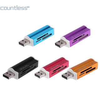 เครื่องอ่านการ์ดหน่วยความจํา USB2.0 4 in 1 สําหรับ SD SDHC Mini SD MMC TF Card MS [countless.th]