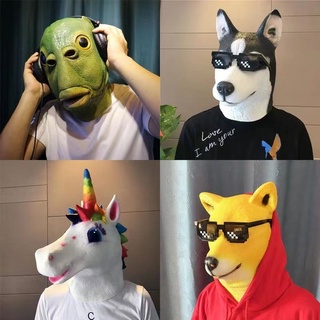 Hot sale！หน้ากาก หน้ากากvr cosplay funny animal headgear 520 single dog mask horse head ประติมากรรมทราย vibrato ตลกระเบิ