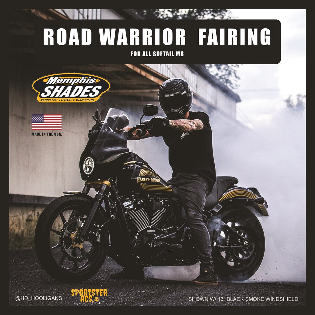 Memphis Shades - Road Warrior Fairing หน้ากาก สำหรับ Softail M8 ทุกรุ่น ...