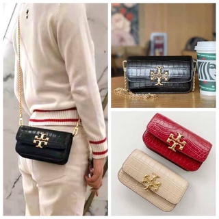 งานช็อปแบรนด์ 💕Tory Burch Eleanor Crocodile-Embossed Phone Crossbody Bag