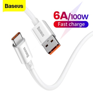 Baseus สายชาร์จ USB Type C 100W กระแสไฟสูง ชาร์จเร็ว สําหรับ Huawei 6A Xiaomi