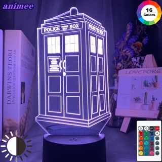 Doctor Who โคมไฟกลางคืน Led ออปติคอล 3d เหมาะกับของขวัญ สําหรับตกแต่งห้องนอนเด็ก ตํารวจ ข้างเตียง
