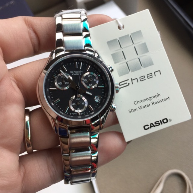 นาฬิกาข้อมือ-casio-sheen-chronograph-รุ่น-shn-5000bp-1av-นาฬิกาข้อมือผู้หญิง