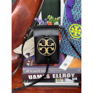 งานช็อป 💕Tory Burch Miller Leather &amp; Canvas Crossbody Phone Case