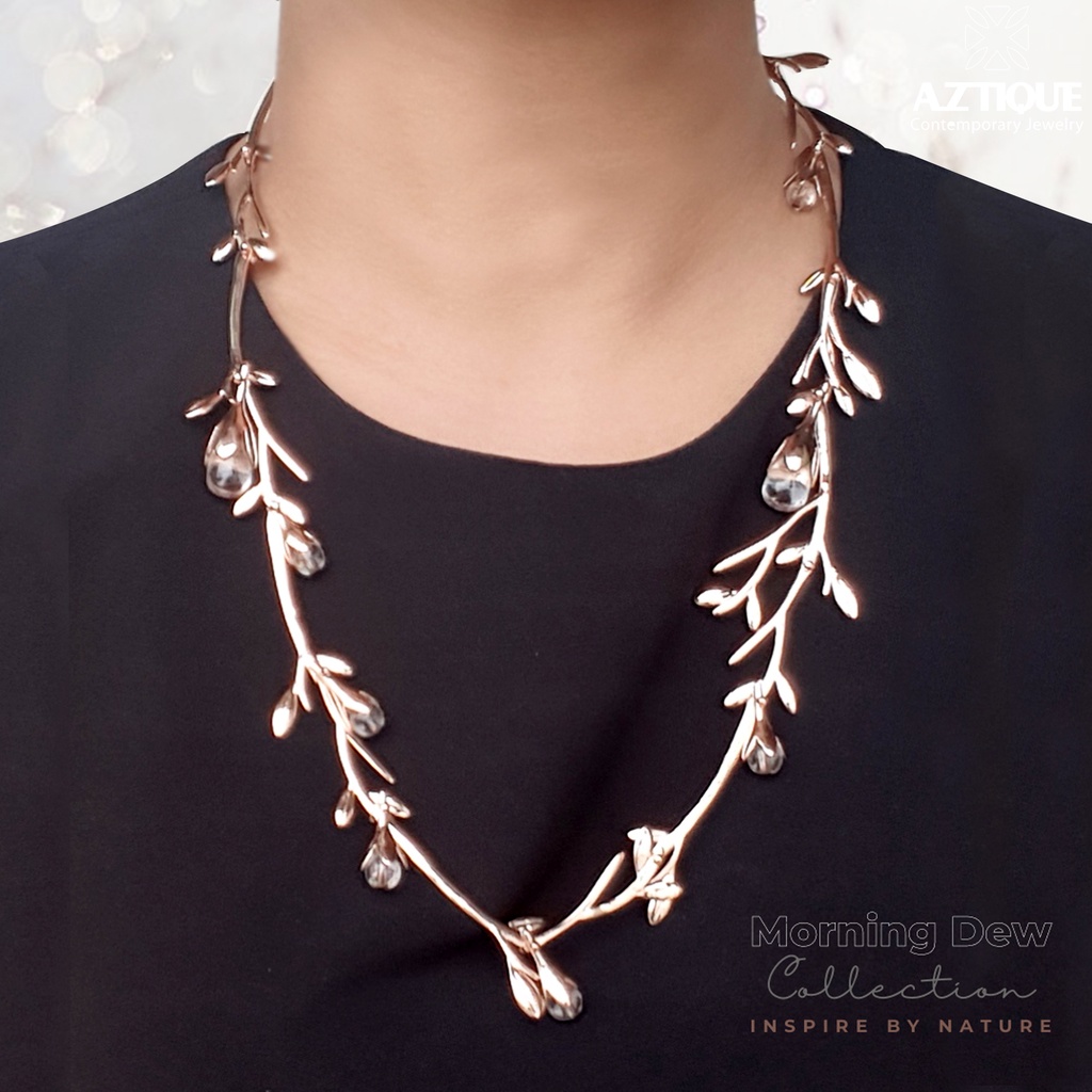 aztique-สร้อยคอหยดน้ำค้าง-morning-dew-พลอยควอตซ์ใส-quartz-necklace-md