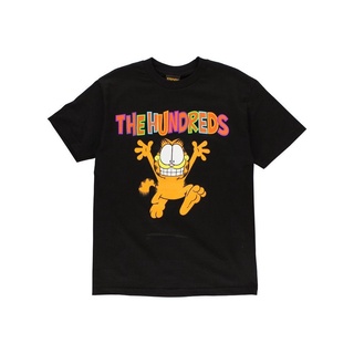 เสื้อยืดผ้าฝ้ายพิมพ์ลายขายดี SLUM LTD - THE HUNDREDS Garfield Run T-Shirt Blackแฟชั่นธรรมดา