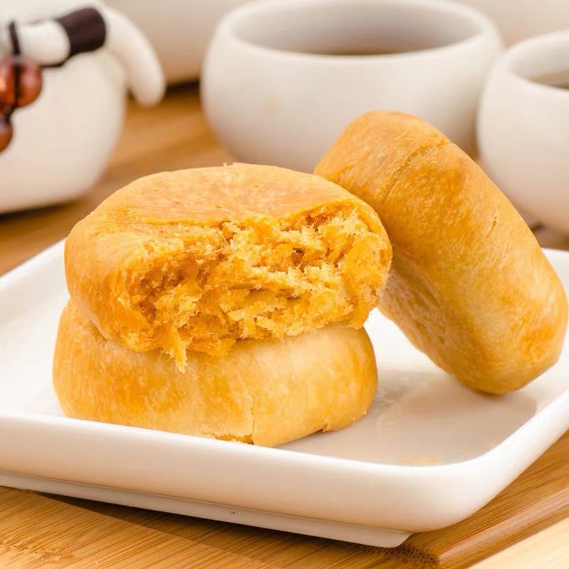 รูปภาพสินค้าแรกของขนมเปี๊ยะ หมูหยอง Youchen โย่วเฉิน ยี่ห้อดังในจีน 35กรัม 优臣肉松饼 1ชิ้น