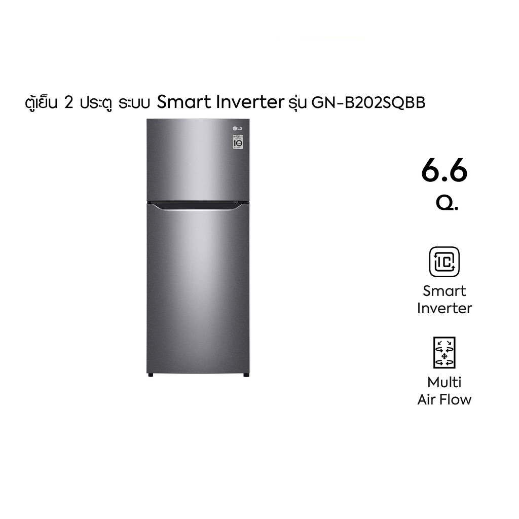 ภาพหน้าปกสินค้าLG ตู้เย็น 2 ประตู ขนาด 6.6 คิว รุ่น GN-B202SQBB ระบบ Smart Inverter Compressor จากร้าน comfee_officialshop บน Shopee
