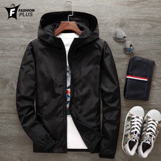 ภาพหน้าปกสินค้าFashion Plus เสื้อแจ็คเก้ตผ้าร่ม เสื้อแจ็คเก็ต (สีพื้น) Jacket ที่เกี่ยวข้อง
