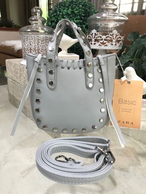 zara-mini-tote-bag-with-studs-แทเ-outlet