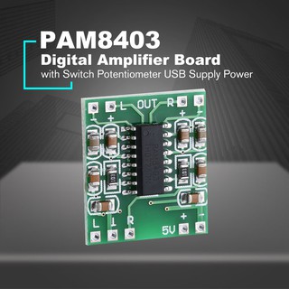 สินค้า ♬ PAM8403 บอร์ดขยายเสียงดิจิตอล 5V โพเทนชิโอมิเตอร์ USB