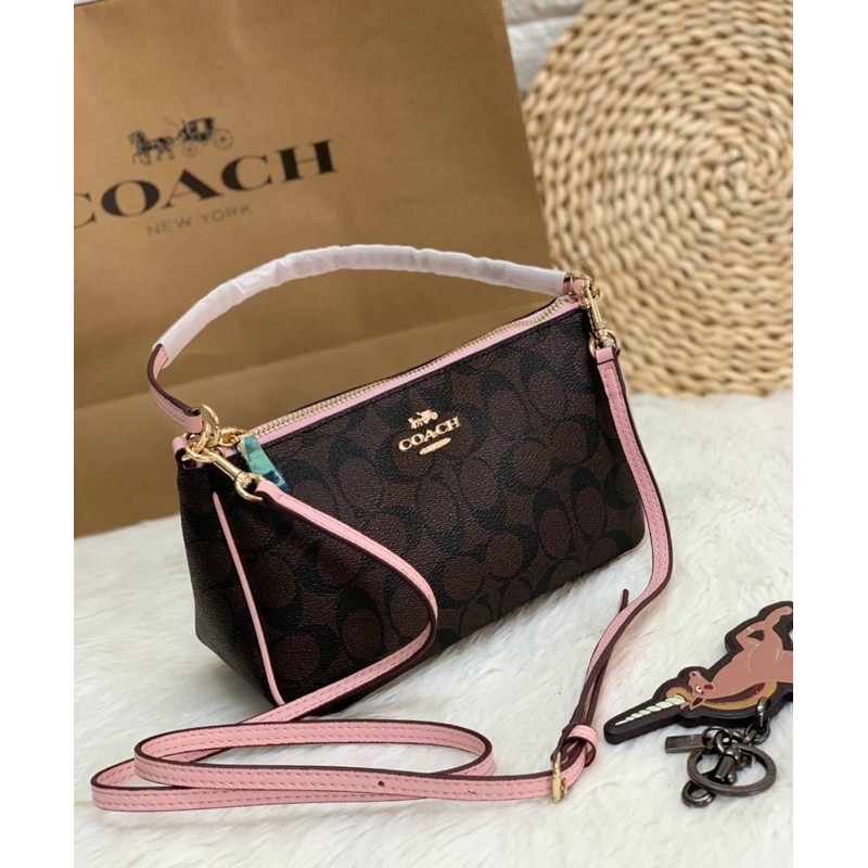 Coach Messico Top Handle Pouch In Signature Coated Canvas | Shopee Thailand