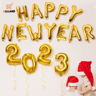 ลูกโป่งฟิล์มอลูมิเนียม ลายตัวอักษร Happy New Year สีโรสโกลด์ สําหรับตกแต่งผนัง พื้นหลัง ปาร์ตี้ปีใหม่ ครอบครัว 2023
