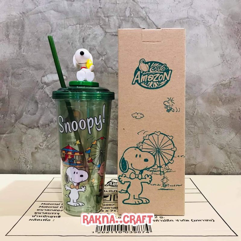 แก้ว Café Amazon x SNOOPY แก้ว 2 ชั้น ขนาด 22 ออนซ์ Shopee Thailand