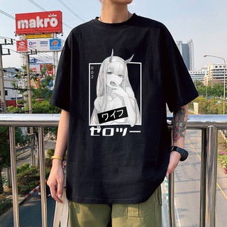 เสื้อยืดแขนสั้น พิมพ์ลายอนิเมะ Darling In The Franxx Zero TWO Kawaii ทรงหลวม โอเวอร์ไซซ์ แฟชั่นฤดูร้อน สไตล์ฮาราจูกุ สํา