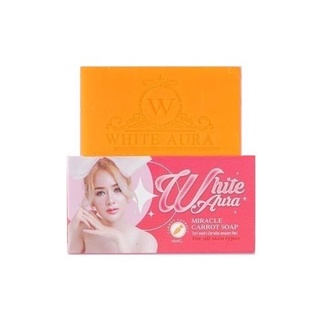 สบู่ไวท์ออร่า white aura miracle carrot soap (แบบกล่อง)