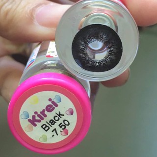 Kirei Black (2) บิ๊กอาย สีดำ ดำ ตาโต โทนแบ๊ว Kitty Kawaii Contact Lens Bigeyes คอนแทคเลนส์ ค่าสายตา สายตาสั้น แฟชั่น