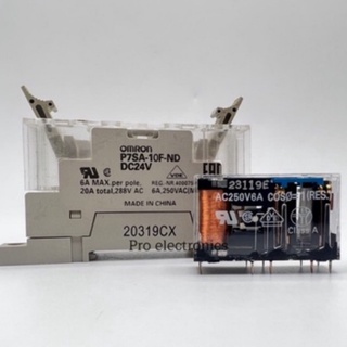 P7SA-10F-ND DC24  Omron Relay Socket for use with G7SA Series 10 Pin, DIN Rail, 24V dc พร้อม ส่งจากไทย ส่งของทุกวัน