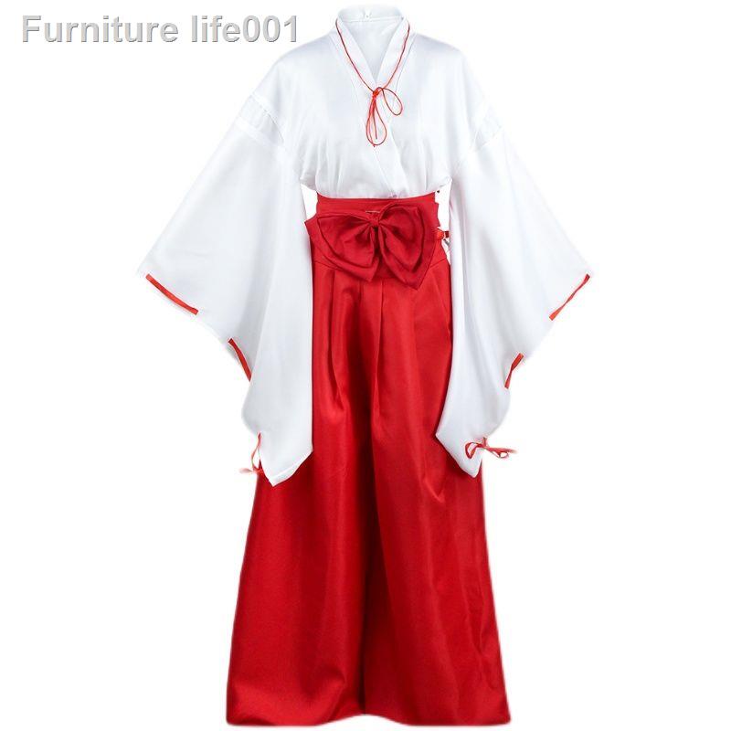 inuyasha-เสื้อผ้าคอสเพลย์สไตล์เดียวกัน-kikyo-cos-เสื้อผ้ามิโกะอะนิเมะเสื้อผ้าครบชุดวิกผมอุดตันในสต็อก