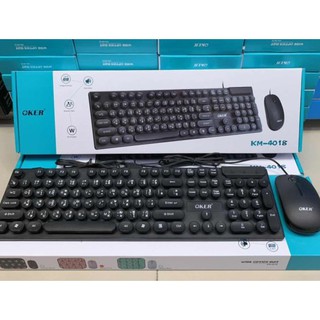 ภาพขนาดย่อของภาพหน้าปกสินค้าOKER คีย์บอร์ด+mouse แบบ สายusb KM-4018 จากร้าน okay4u บน Shopee