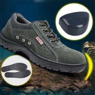 สินค้า Size 39-45รองเท้านิรภัยMen\'s safety shoes รองเท้าเซฟตี้ หัวเหล็ก พื้นเหล็ก รองเท้านิรภัย
