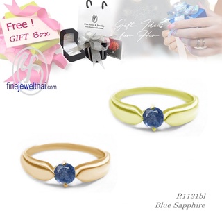 Finejewelthai-แหวนไพลิน-ไพลิน-แหวนพลอย-แหวนเงินแท้-พลอยประจำเดือนเกิด-Blue-Sapphire-Silver-Ring-Birthstone-R1131bl-g/ pg