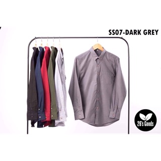 Oxford Shirt - Dark Grey : เสื้อเชิ้ตแขนยาวสีเทาเข้ม