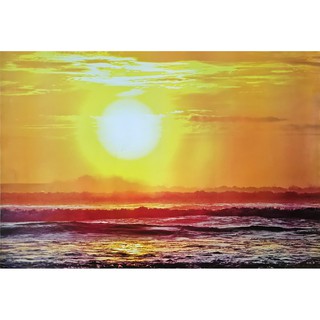 โปสเตอร์ รูปถ่าย วิว ธรรมชาติ พระอาทิตย์ขึ้น ริมชายหาด Landscapes Nature POSTER 14”x39” Inch Sunrise อาทิตย์