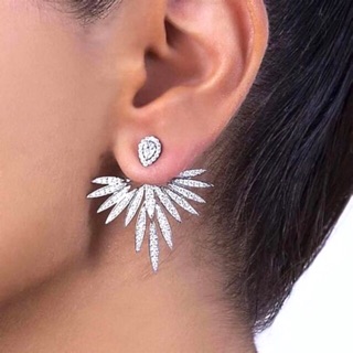 ต่างหูแฟชั่น ดีไซน์สุดเฉียบ เพชร Swarovski ใส่ได้ 2 แบบ สุดคุ้ม