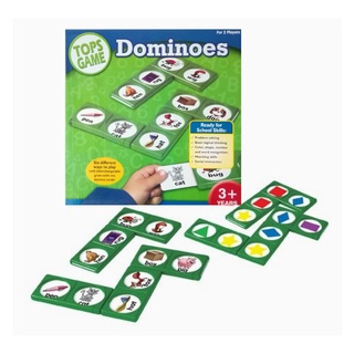 ภาพหน้าปกสินค้าDominoes TopsGame เล่นได้ 6 แบบ สี รูปร่าง จุด ภาพ คำศัพท์ คำสัมผัส โดมิโน่ domino ที่เกี่ยวข้อง