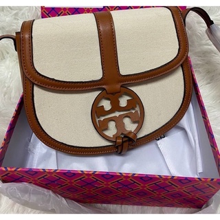 TORY BURCH MILLER CANVAS QUADRANT SADDLE BAG