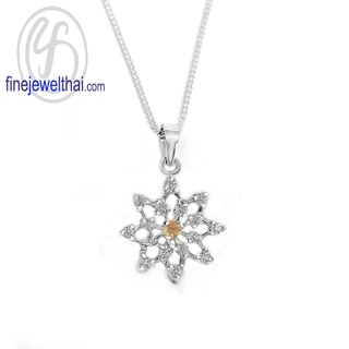 Finejewelthai-จี้ซิทริน-ซิทริน-จี้พลอย-จี้เพชรCZ-พลอยประจำเดือนเกิด-Citrine-Silver-Pendant-Birthstone-P1094ct00e