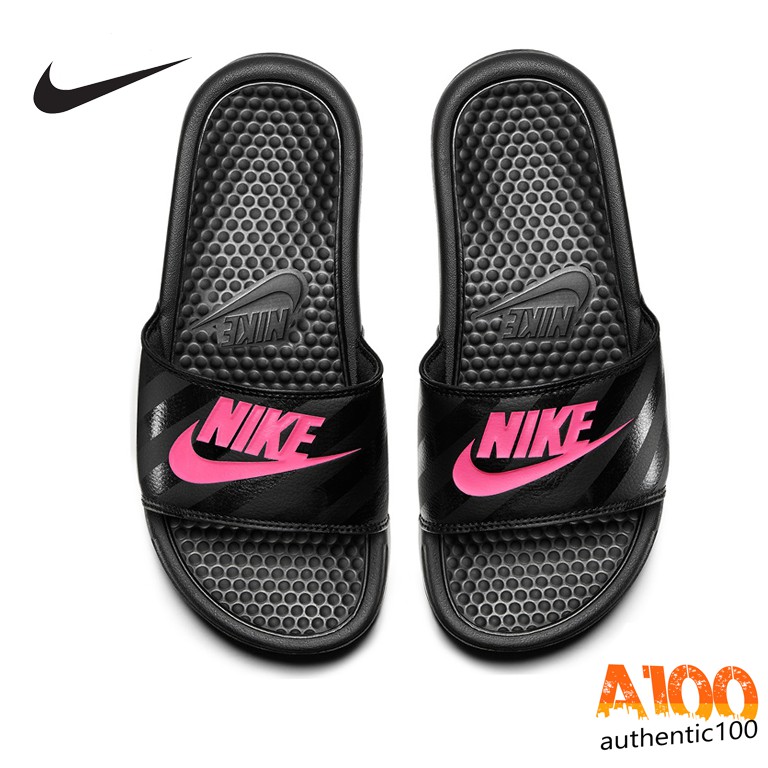 nike-benassi-jdi-swoosh-slide-sandalsแท้-สี-black-pink