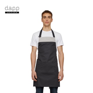 dapp Uniform ผ้ากันเปื้อน เต็มตัว แบบคล้องคอ Henry Grey / Black Bib Apron สีเทาดำ(APNA1039)