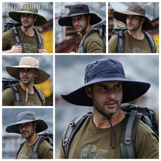 ❤แฟชั่น💌❏Super Wide Brim Fishing Sun Hat Safari UPF50+ Bucket Boonie Cap for Gardening Hiking Camping Black