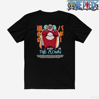 เสื้อยืดแขนสั้น Ag เสื้อยืดลําลอง แขนสั้น พิมพ์ลายอนิเมะ ONE PIECE Buggy The Clown ทรงหลวม พลัสไซซ์