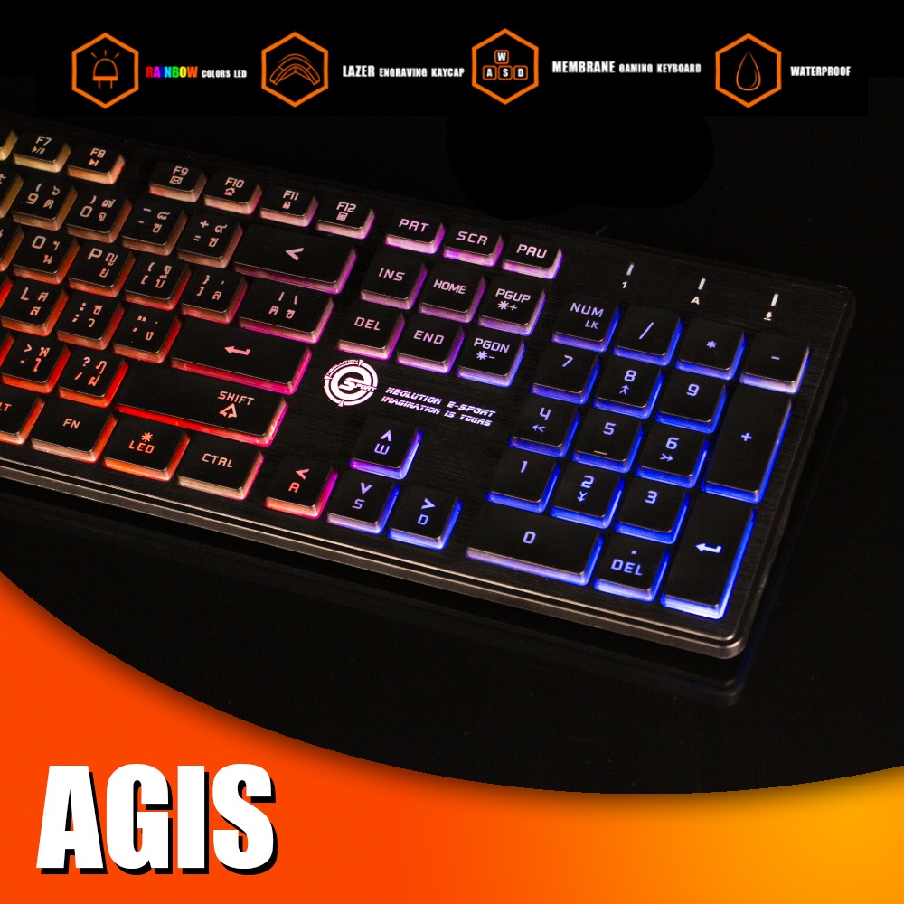 คีย์บอร์ด เกมมิ่ง Neolution E Sport Gaming Keyboard รุ่น Agis Shopee Thailand