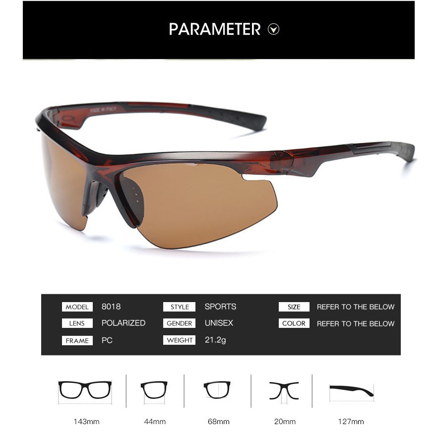 polarized-แว่นกันแดด-แฟชั่น-รุ่น-jf-8018-c-7-สีน้ำตาลเลนส์น้ำตาล-แว่นตา-ทรงสปอร์ต-วัสดุ-pc-เลนส์โพลาไรซ์-ขาข้อต่อ