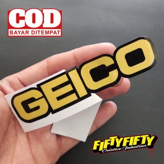 สติกเกอร์ พิมพ์ลาย Geico แบบเคลือบเงา สําหรับติดตกแต่งหมวกกันน็อค รถจักรยานยนต์ รถยนต์