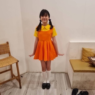 Babygaga 👧🏻 ชุดเต้น ชุดโคฟ ชุดโคฟเวอร์ รับตัดชุด ตุ๊กตา Dance Costume ส้ม เหลือง cosplay คอสเพลย์ Orange Yellow Dress