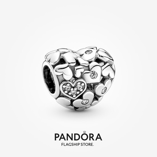 Pandora charm ของขวัญวันหยุด ฉลุลายหัวใจ สําหรับผู้หญิง p804